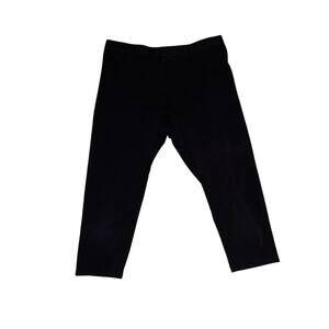Girls M 7/8 Classic Solid Black Capri Leggings Soft Stretch